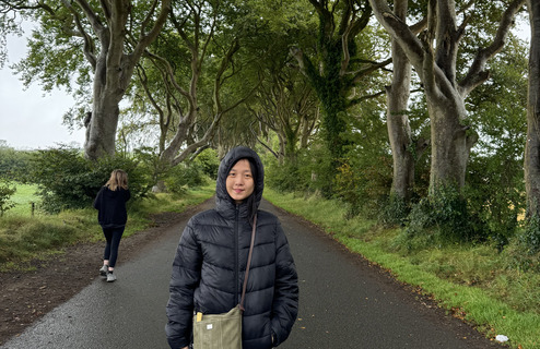 Student May at the Dark Hedges